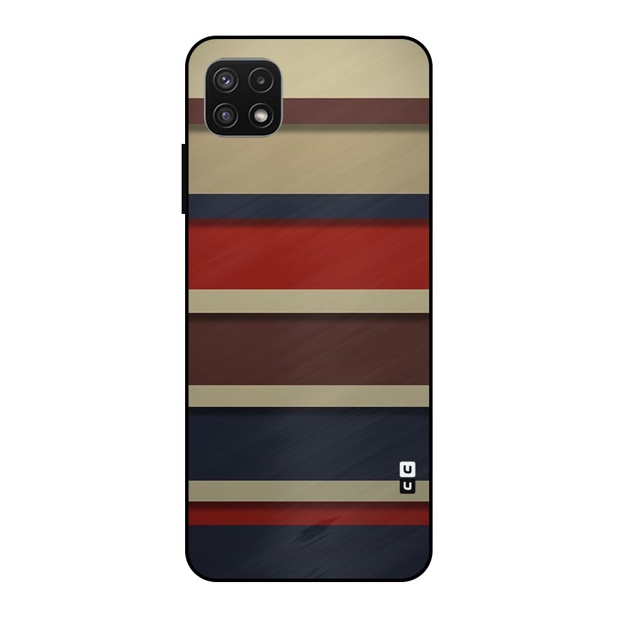 Elegant Stripes Pattern Metal Back Case for Galaxy A22 5G