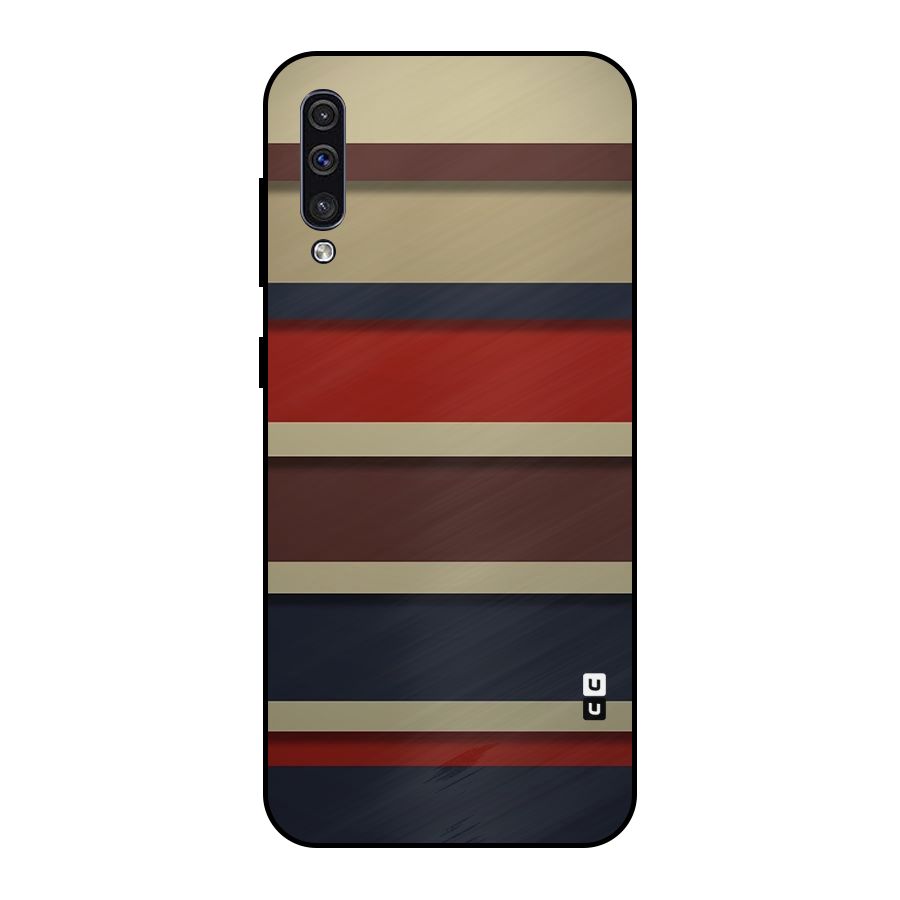 Elegant Stripes Pattern Metal Back Case for Galaxy A30s