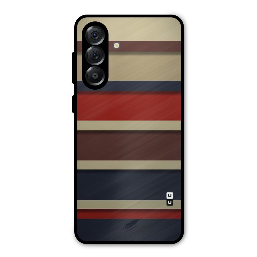 Elegant Stripes Pattern Metal Back Case for Galaxy A36