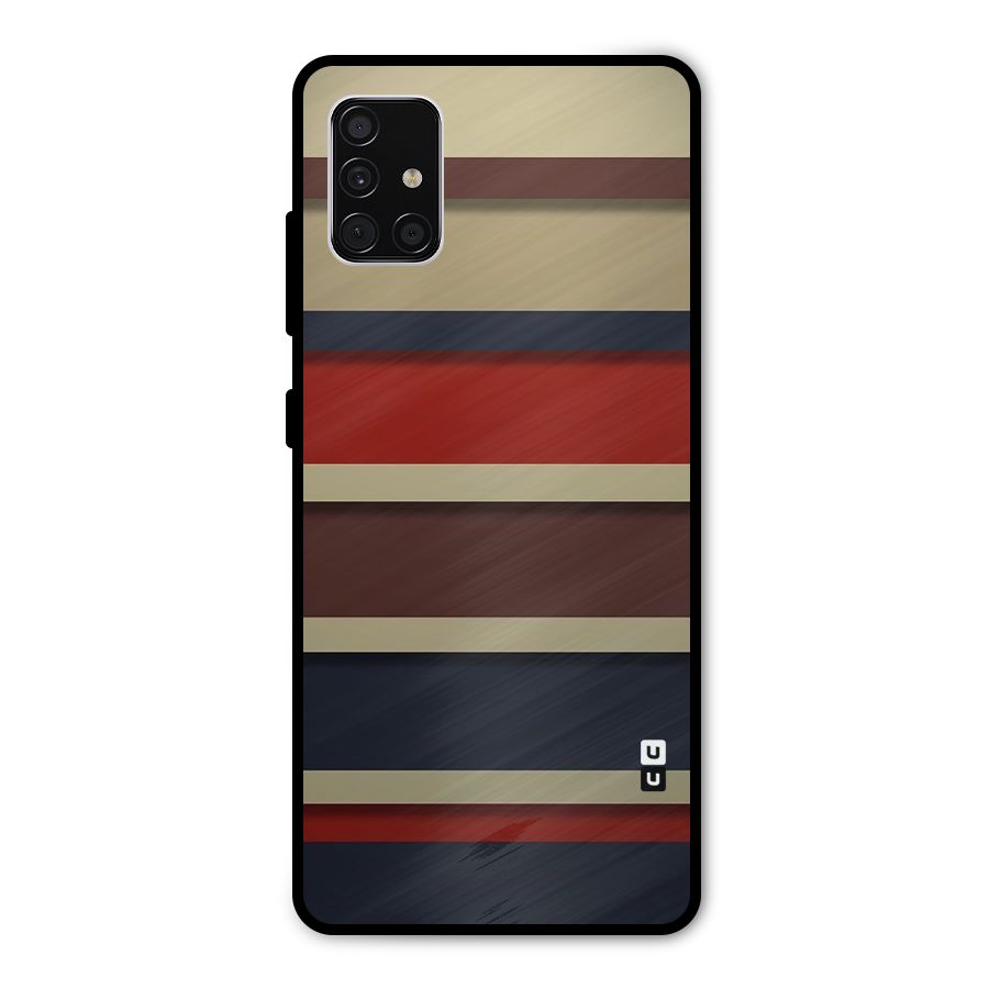 Elegant Stripes Pattern Metal Back Case for Galaxy A51