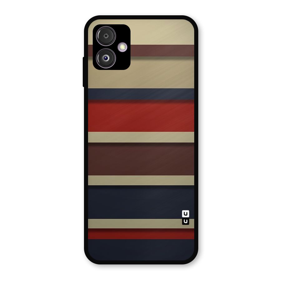 Elegant Stripes Pattern Metal Back Case for Galaxy F14