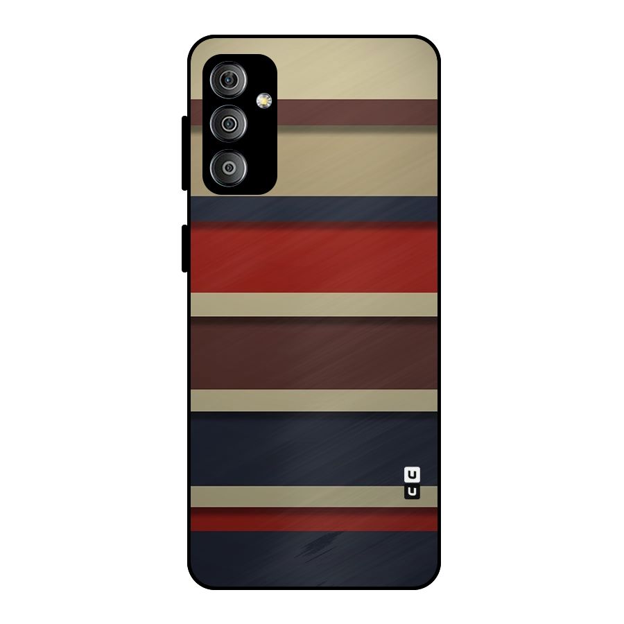 Elegant Stripes Pattern Metal Back Case for Galaxy F23
