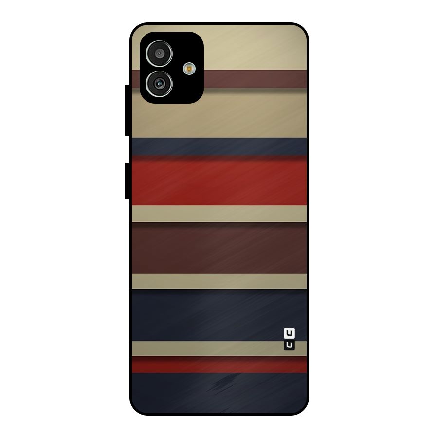 Elegant Stripes Pattern Metal Back Case for Galaxy M13 5G