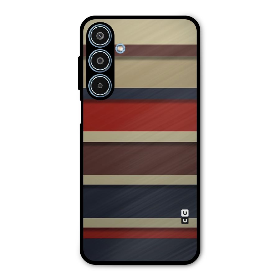 Elegant Stripes Pattern Metal Back Case for Galaxy M35