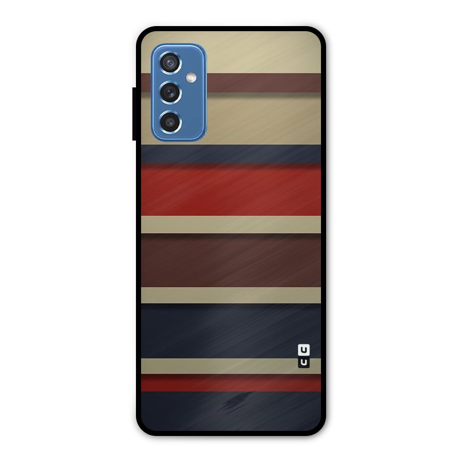 Elegant Stripes Pattern Metal Back Case for Galaxy M52 5G