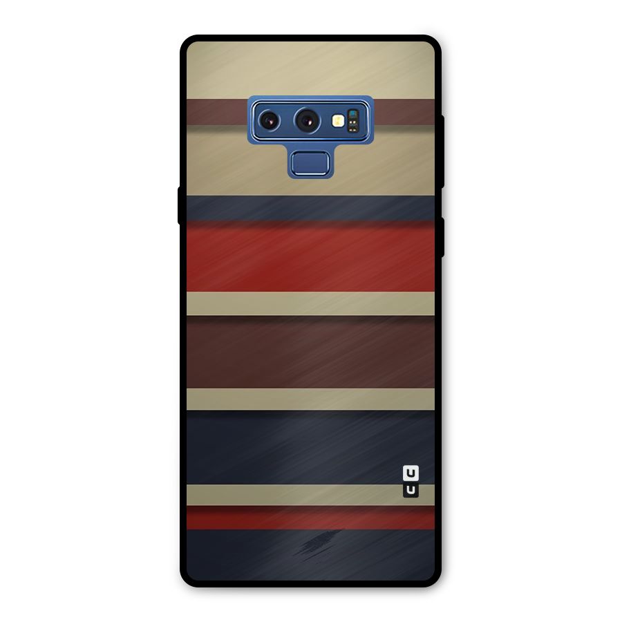 Elegant Stripes Pattern Metal Back Case for Galaxy Note 9
