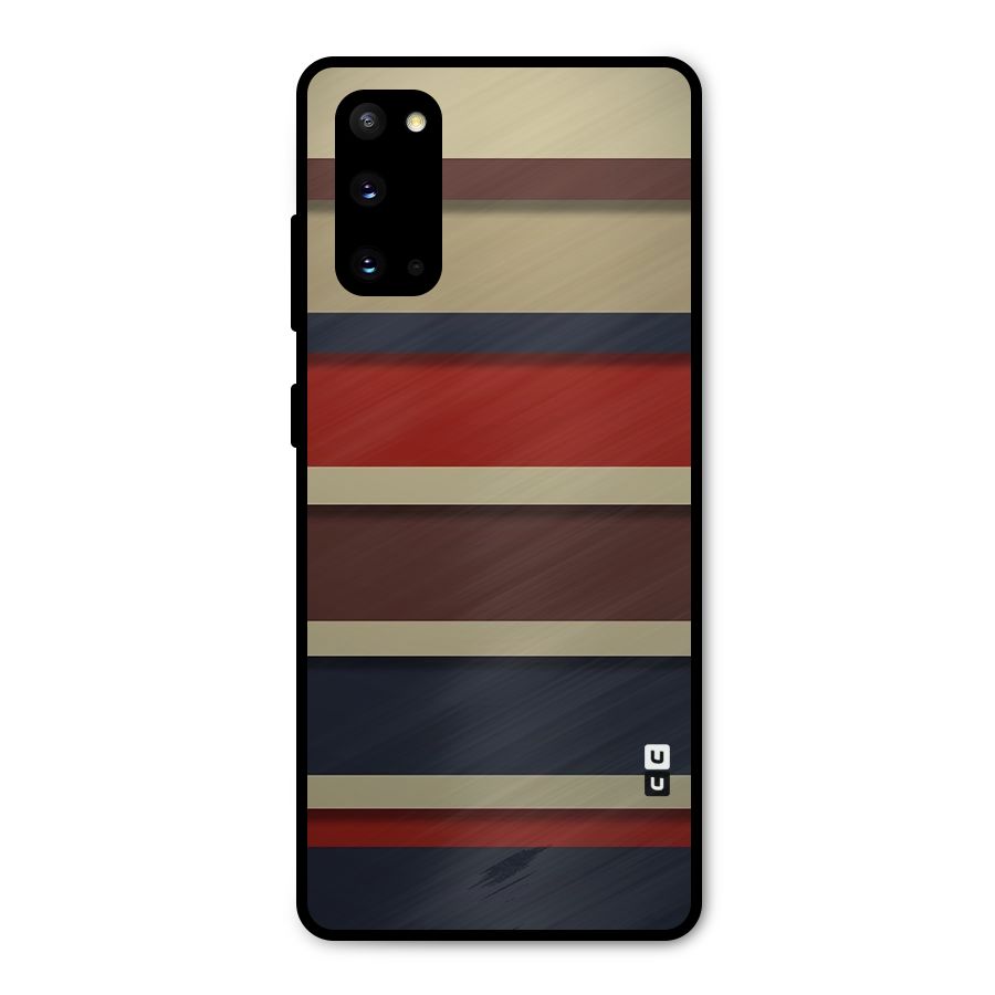 Elegant Stripes Pattern Metal Back Case for Galaxy S20