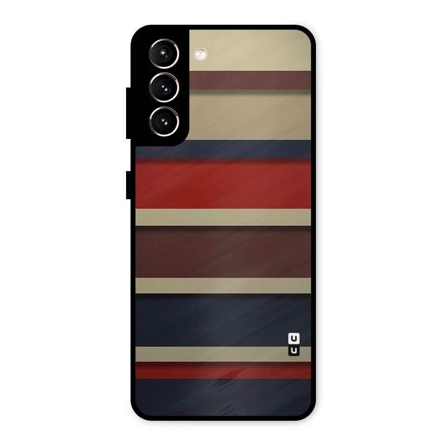 Elegant Stripes Pattern Metal Back Case for Galaxy S21 5G