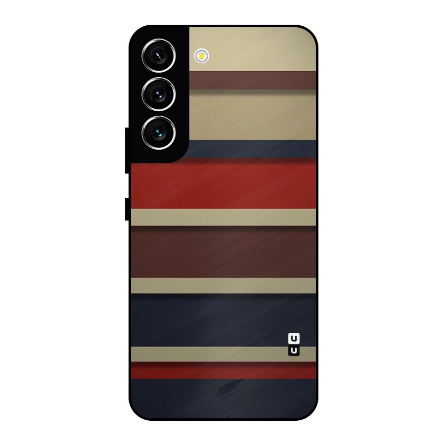 Elegant Stripes Pattern Metal Back Case for Galaxy S22 5G