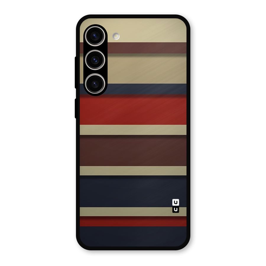 Elegant Stripes Pattern Metal Back Case for Galaxy S23 Plus