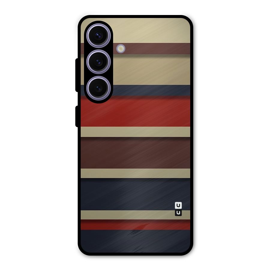 Elegant Stripes Pattern Metal Back Case for Galaxy S24