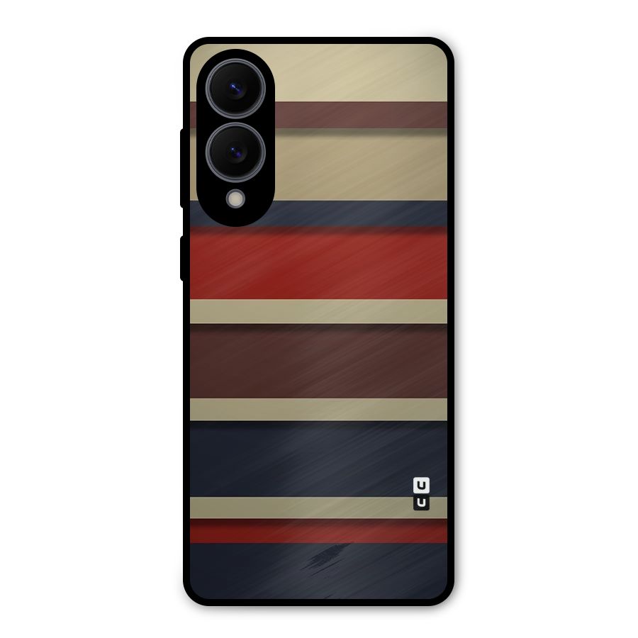 Elegant Stripes Pattern Metal Back Case for Galaxy S25 Edge