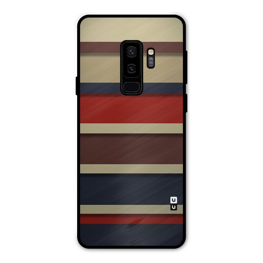 Elegant Stripes Pattern Metal Back Case for Galaxy S9 Plus