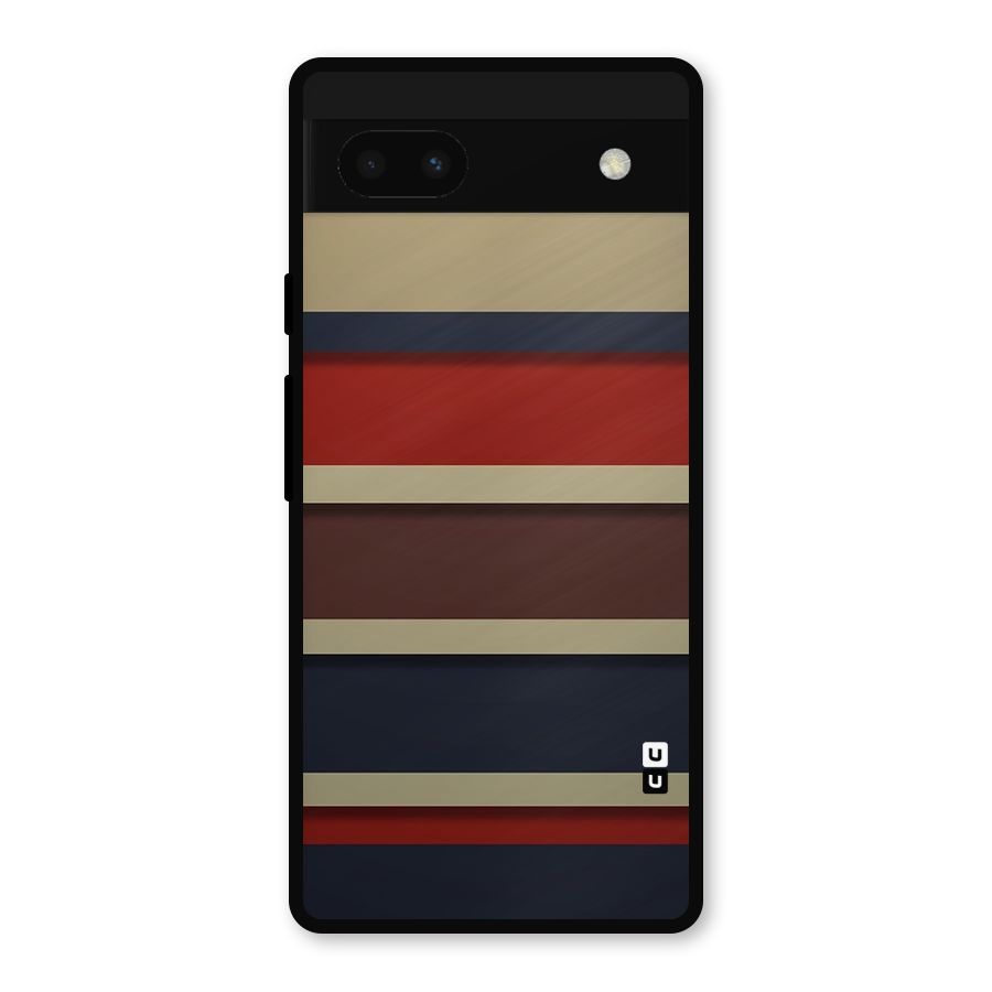 Elegant Stripes Pattern Metal Back Case for Google Pixel 6a