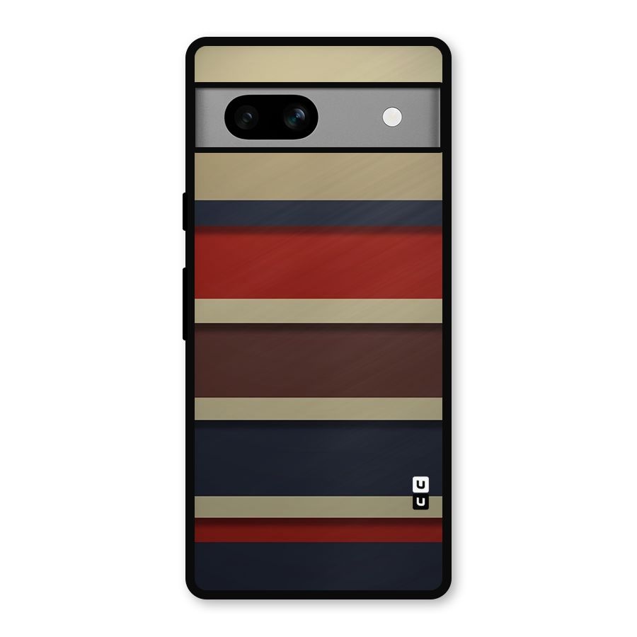 Elegant Stripes Pattern Metal Back Case for Google Pixel 7a