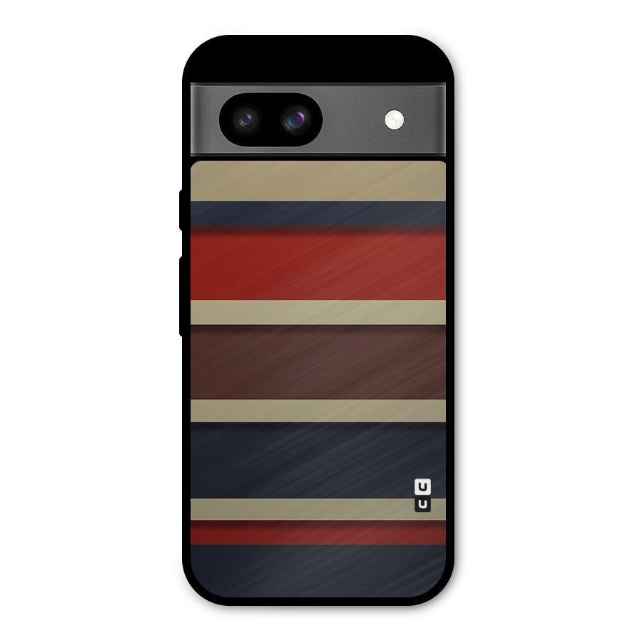 Elegant Stripes Pattern Metal Back Case for Google Pixel 8a