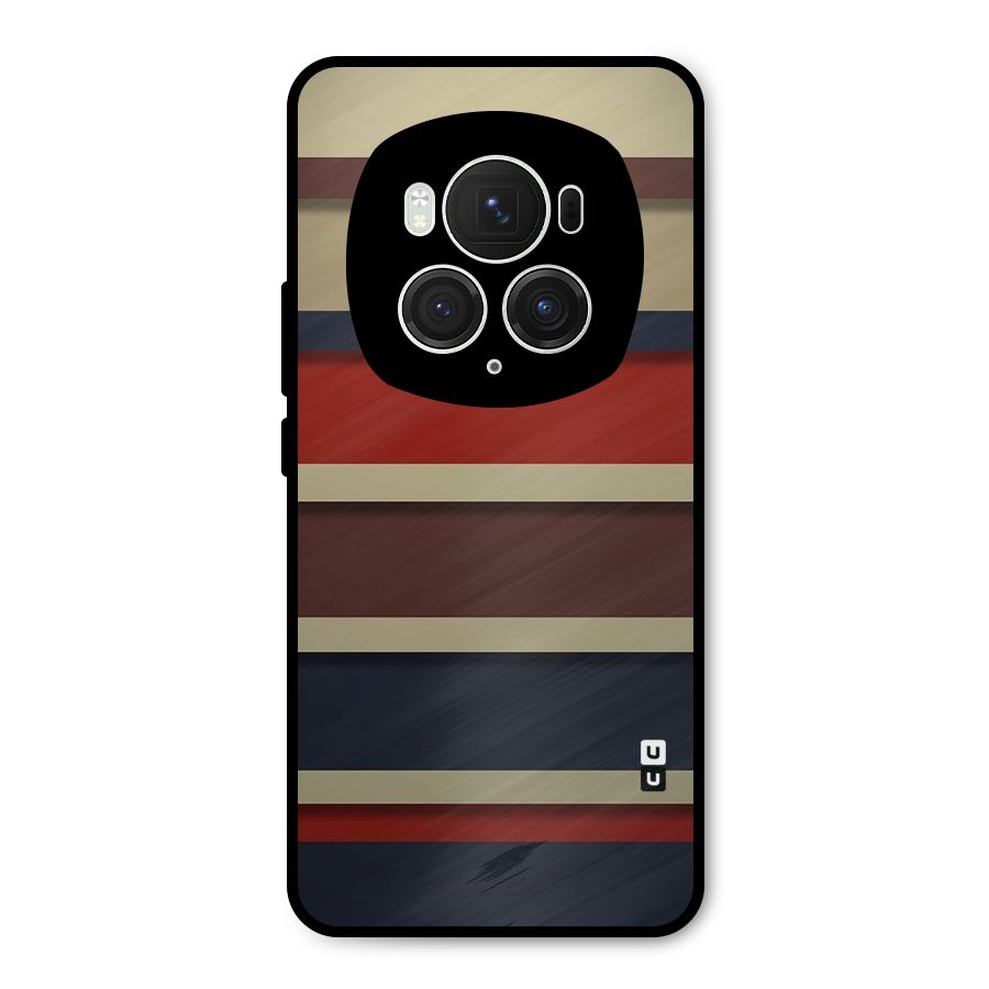 Elegant Stripes Pattern Metal Back Case for Honor Magic6 Pro