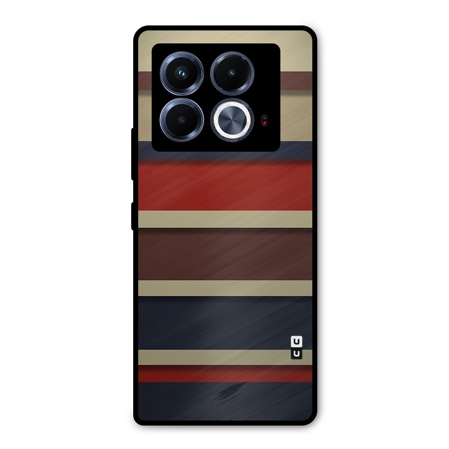 Elegant Stripes Pattern Metal Back Case for Infinix Note 40 5G
