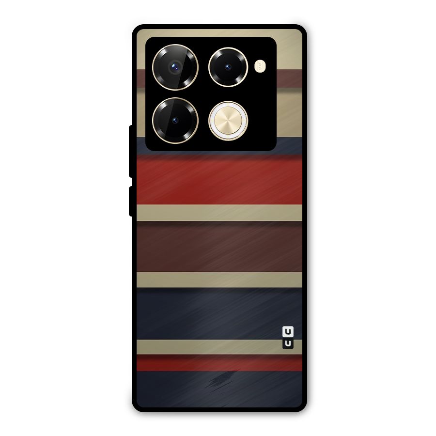 Elegant Stripes Pattern Metal Back Case for Infinix Note 40 Pro Plus