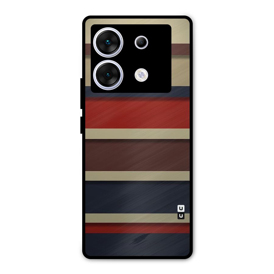 Elegant Stripes Pattern Metal Back Case for Infinix Zero 30 5G