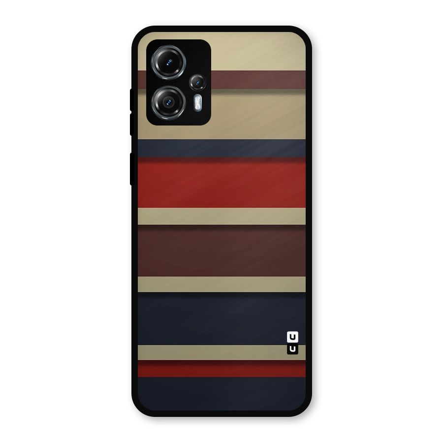 Elegant Stripes Pattern Metal Back Case for Moto G13