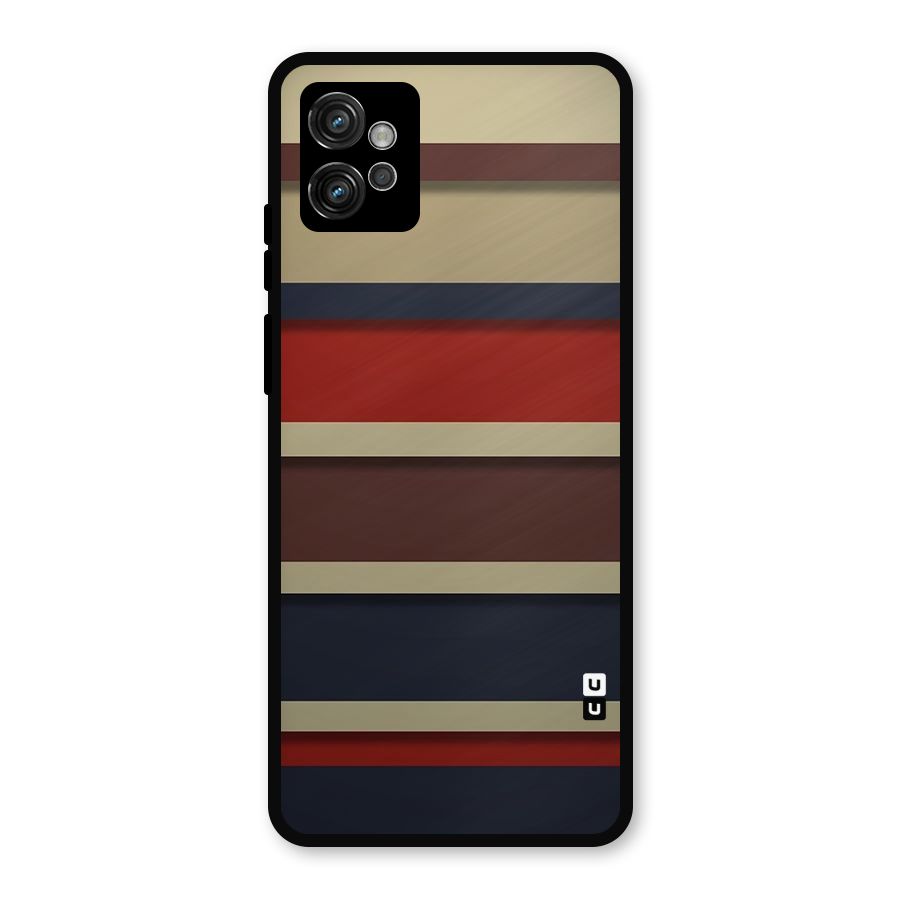 Elegant Stripes Pattern Metal Back Case for Moto G32