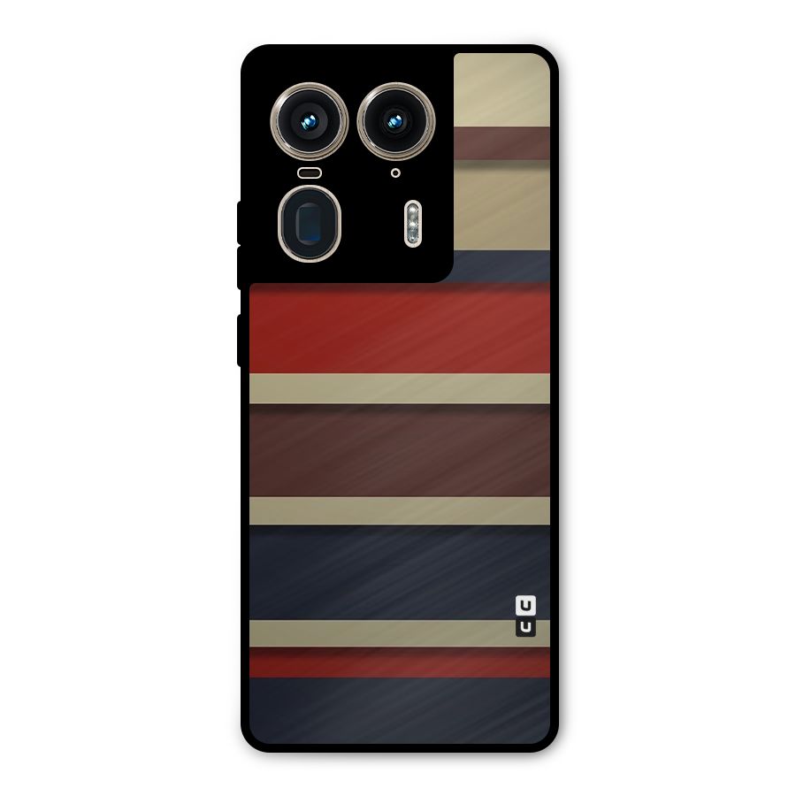 Elegant Stripes Pattern Metal Back Case for Motorola Edge 50 Ultra
