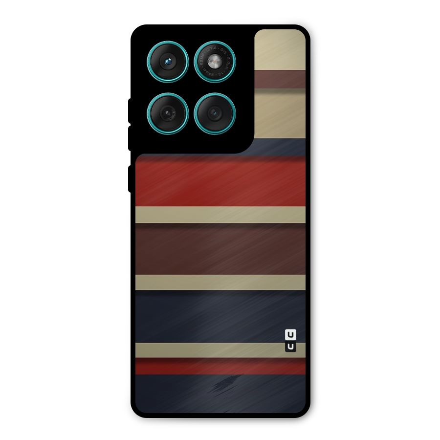 Elegant Stripes Pattern Metal Back Case for Motorola Edge 60 Fusion