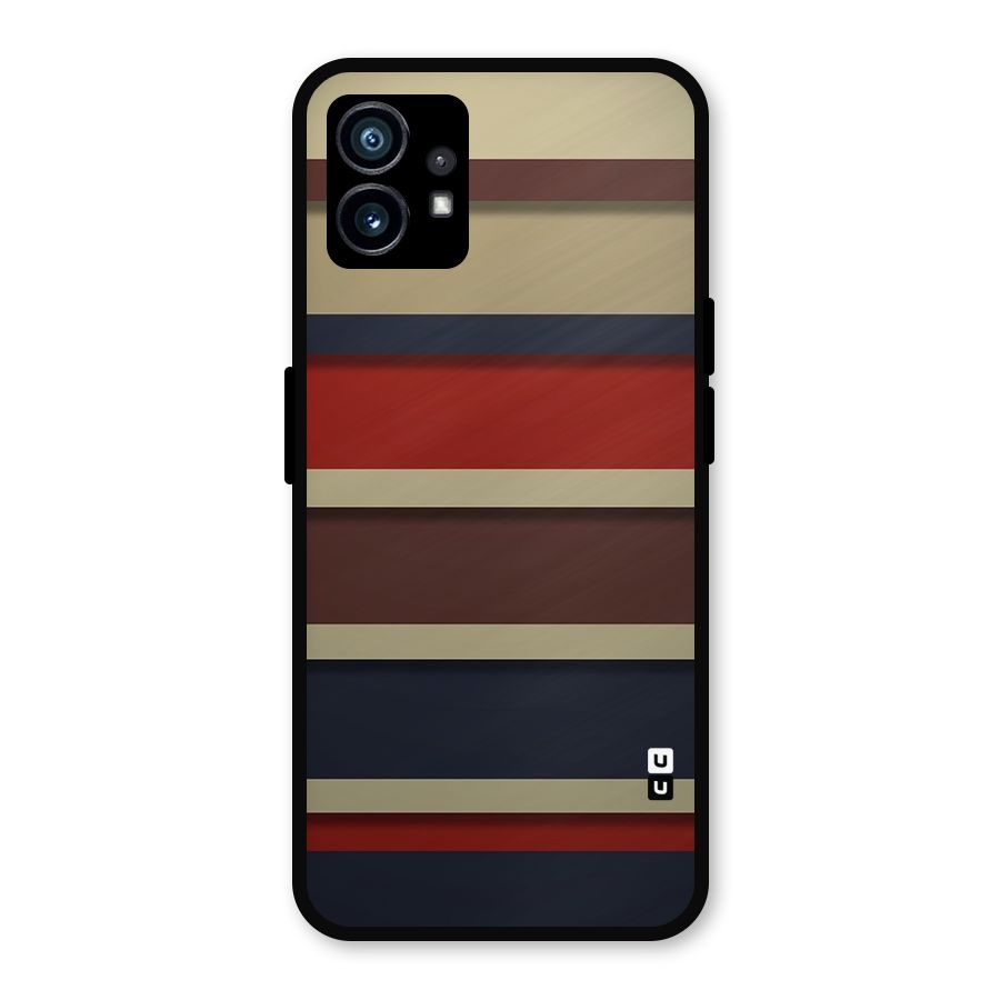 Elegant Stripes Pattern Metal Back Case for Nothing Phone 1