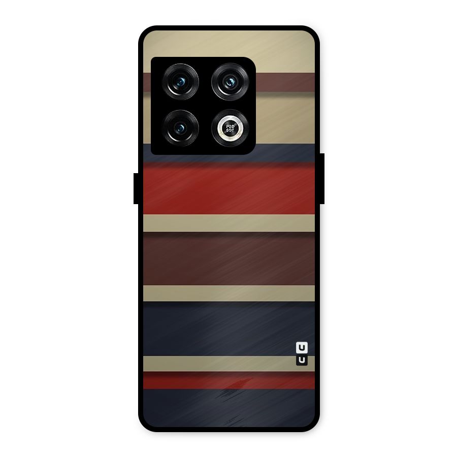 Elegant Stripes Pattern Metal Back Case for OnePlus 10 Pro 5G