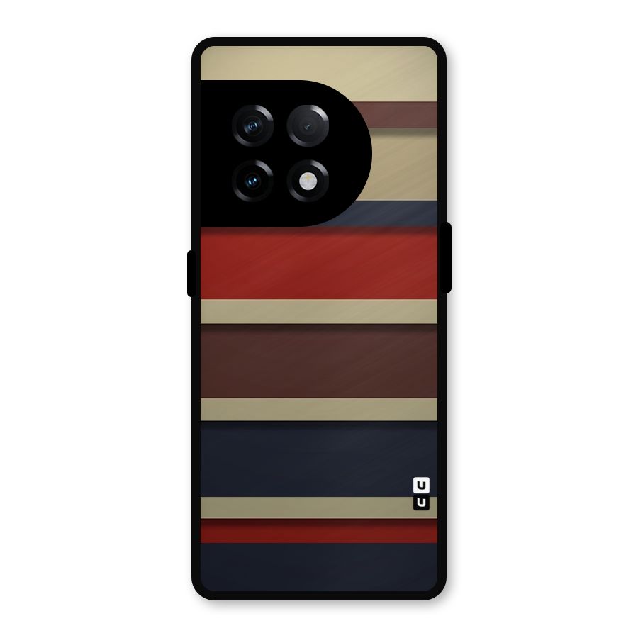 Elegant Stripes Pattern Metal Back Case for OnePlus 11R