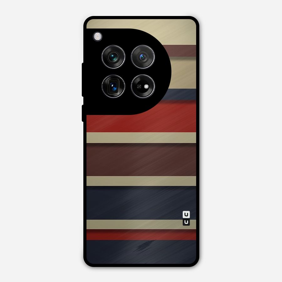Elegant Stripes Pattern Metal Back Case for OnePlus 12