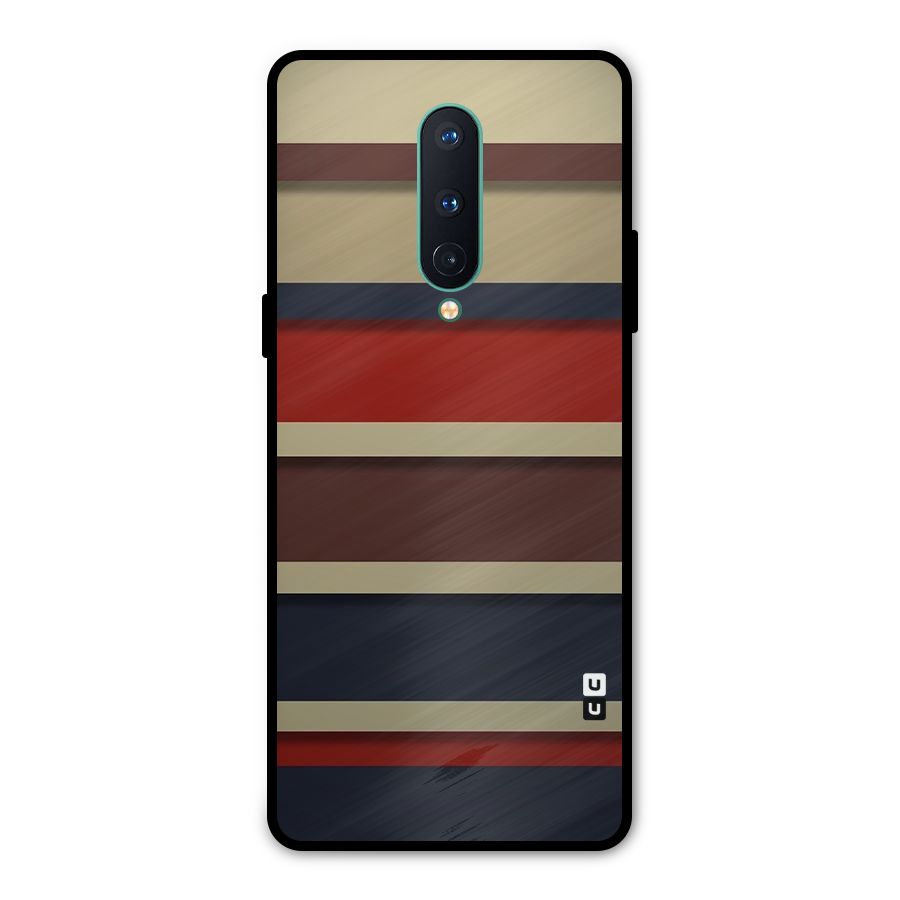 Elegant Stripes Pattern Metal Back Case for OnePlus 8
