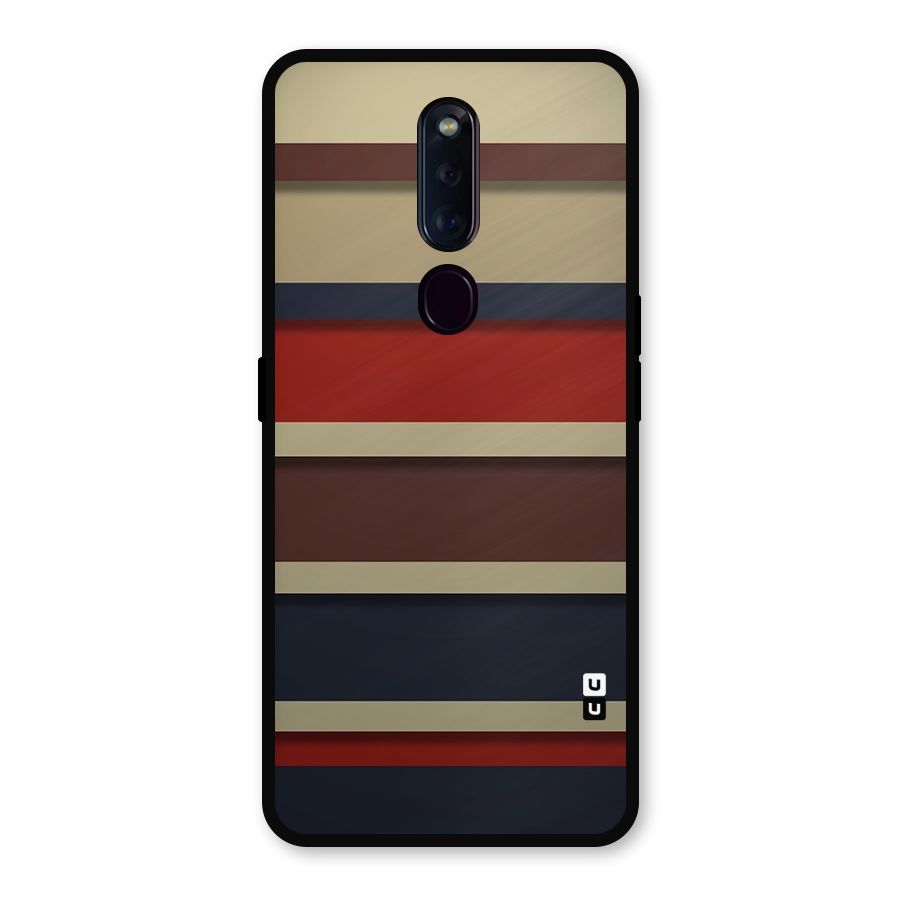 Elegant Stripes Pattern Metal Back Case for Oppo F11 Pro