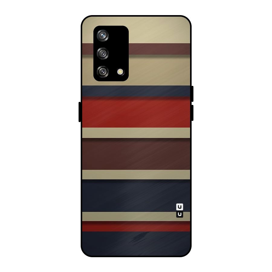 Elegant Stripes Pattern Metal Back Case for Oppo F19s