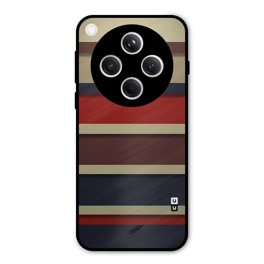 Elegant Stripes Pattern Metal Back Case for Oppo Find X8