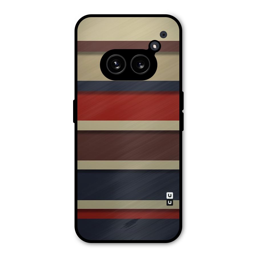 Elegant Stripes Pattern Metal Back Case for Nothing Phone 2a