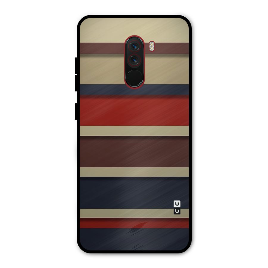 Elegant Stripes Pattern Metal Back Case for Poco F1