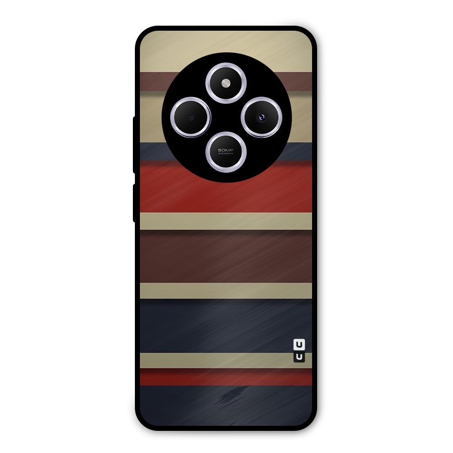 Elegant Stripes Pattern Metal Back Case for Poco M7
