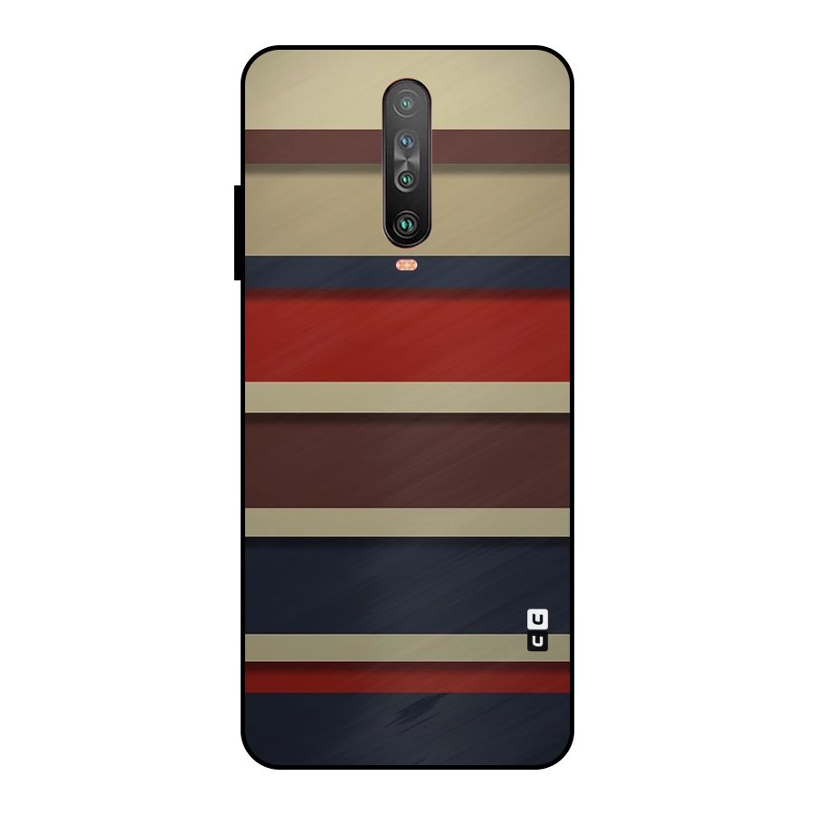 Elegant Stripes Pattern Metal Back Case for Poco X2