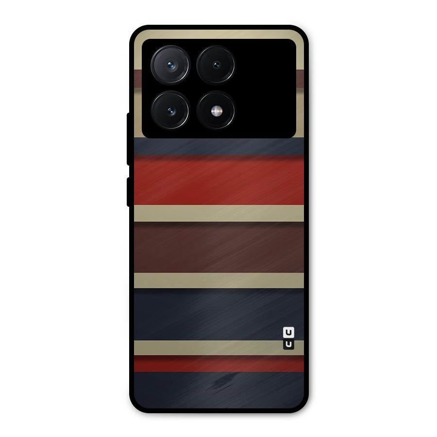 Elegant Stripes Pattern Metal Back Case for Poco X6 Pro