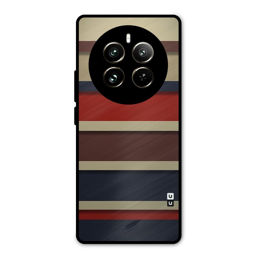 Elegant Stripes Pattern Metal Back Case for Realme 12 Pro