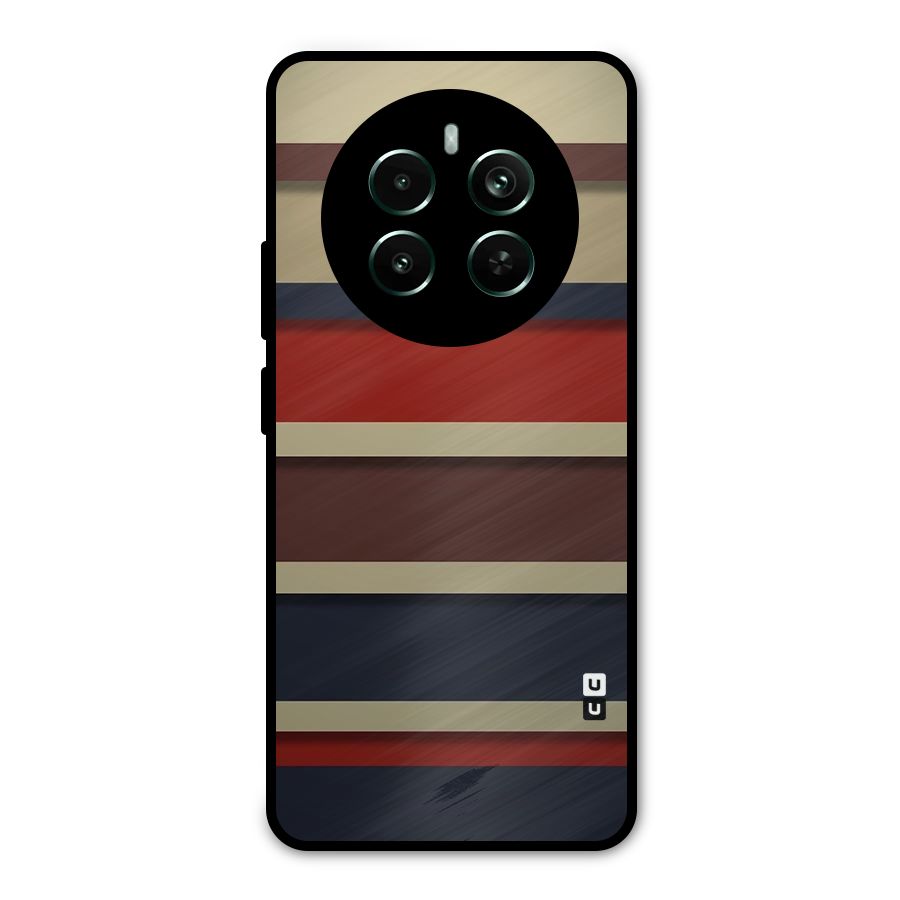 Elegant Stripes Pattern Metal Back Case for Realme 12 Pro Plus