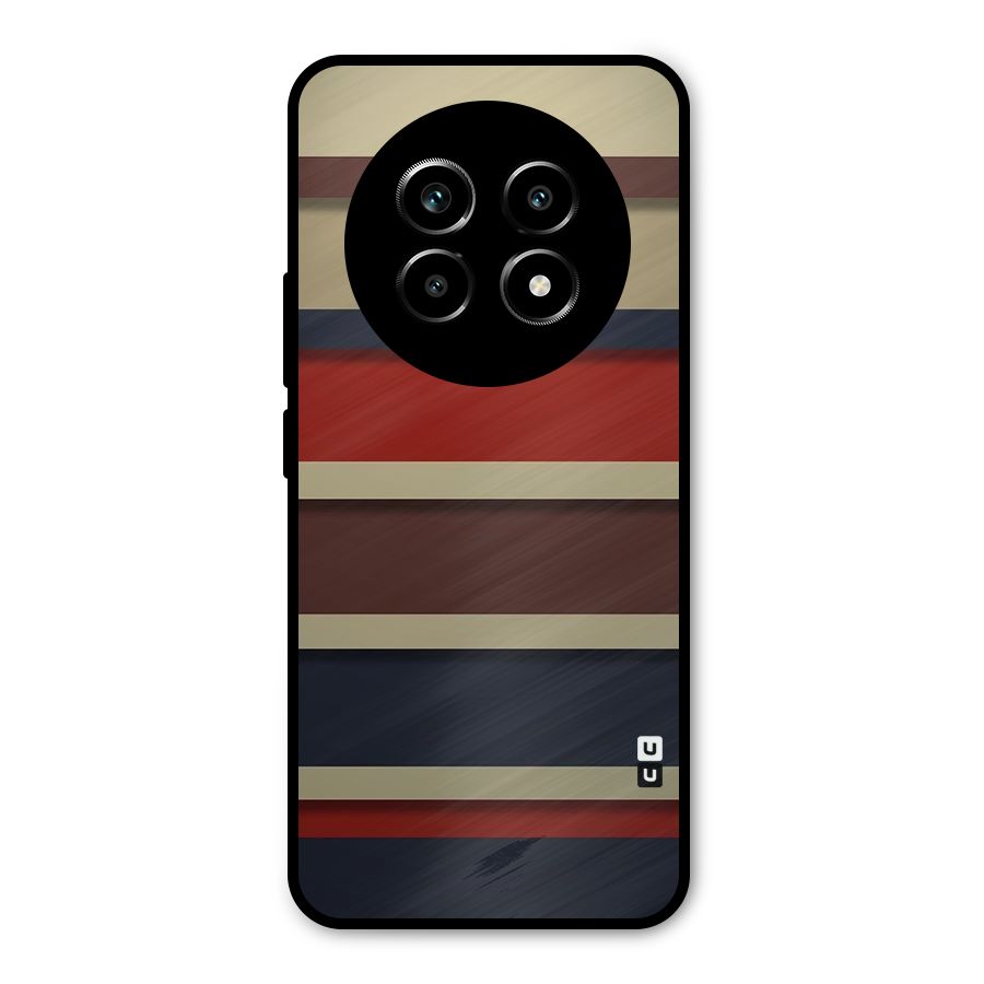 Elegant Stripes Pattern Metal Back Case for Realme 13 Pro