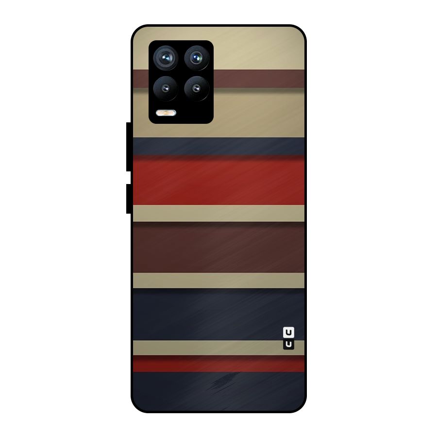 Elegant Stripes Pattern Metal Back Case for Realme 8 Pro