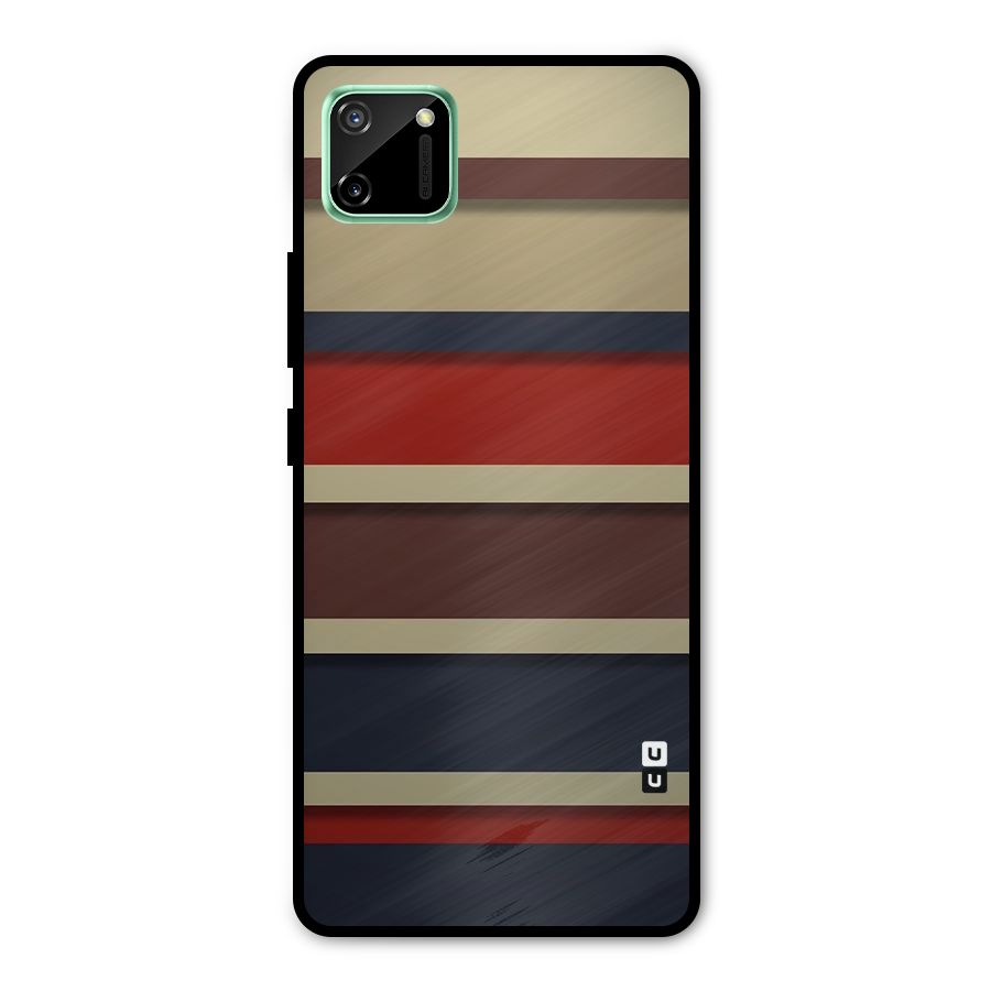 Elegant Stripes Pattern Metal Back Case for Realme C11