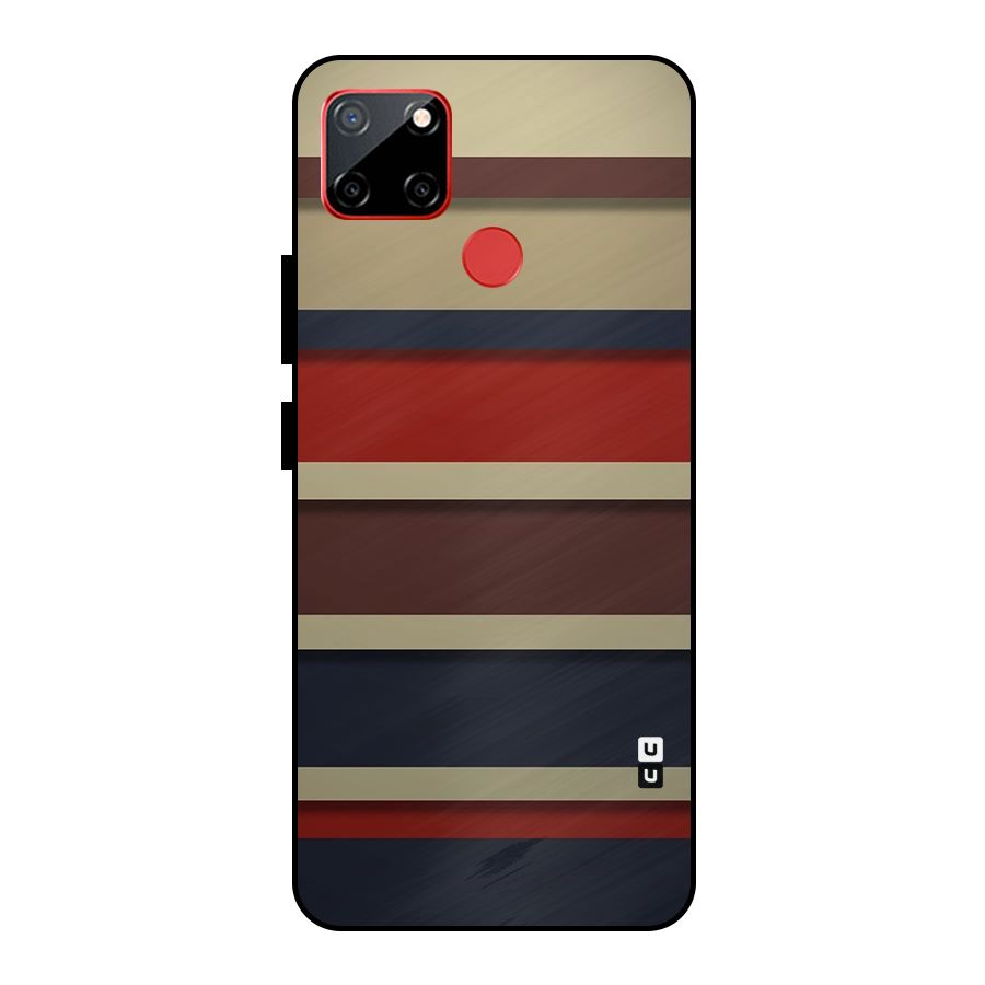 Elegant Stripes Pattern Metal Back Case for Realme C12