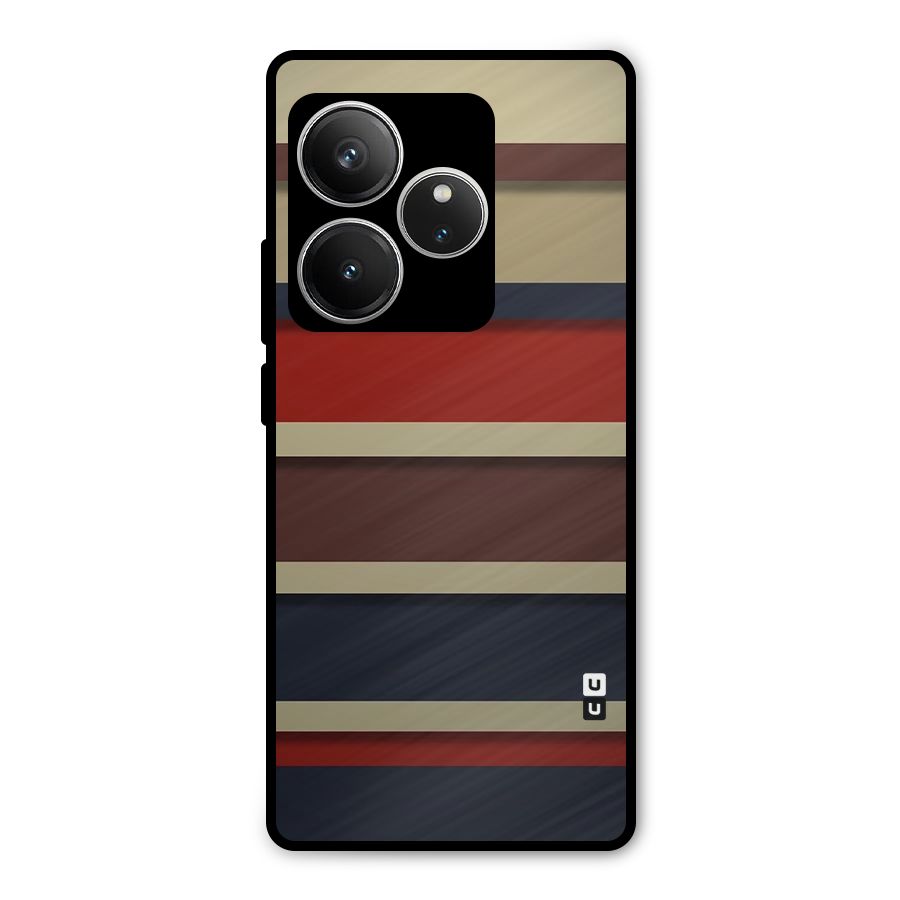 Elegant Stripes Pattern Metal Back Case for Realme GT 6