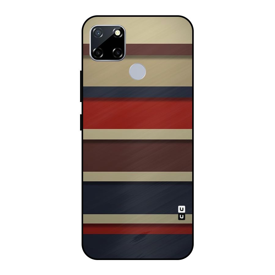 Elegant Stripes Pattern Metal Back Case for Realme Narzo 20