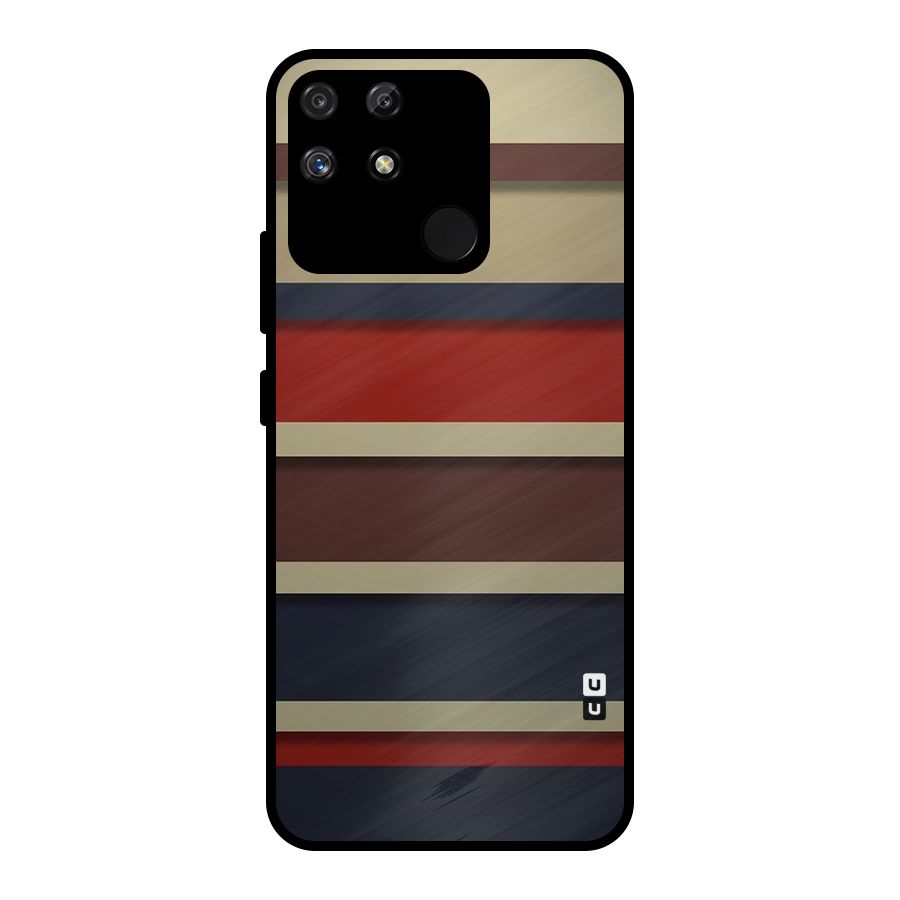 Elegant Stripes Pattern Metal Back Case for Realme Narzo 50A